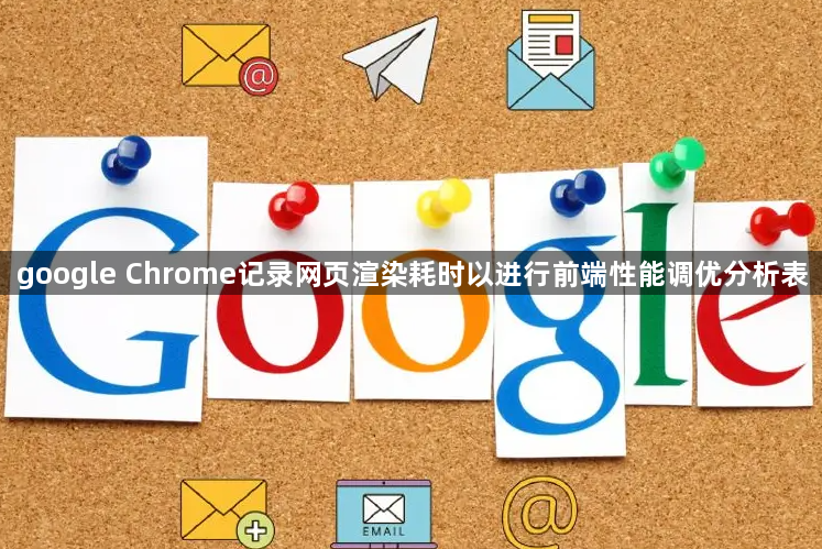 google Chrome记录网页渲染耗时以进行前端性能调优分析表1