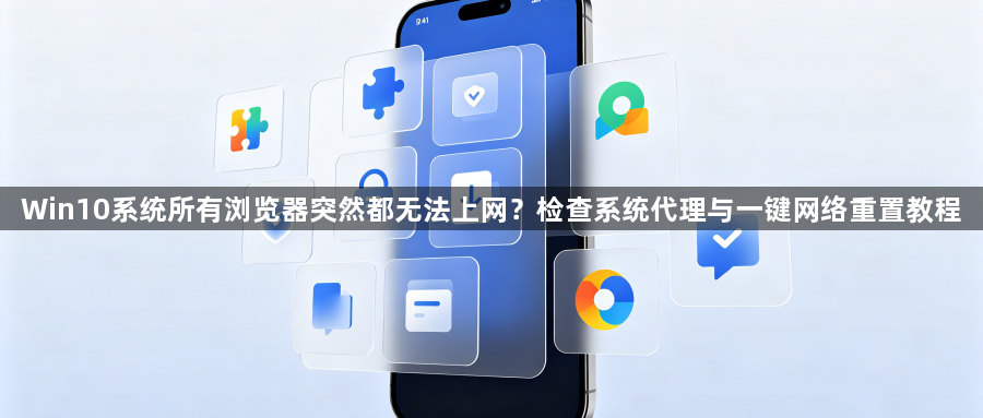 Win10系统所有浏览器突然都无法上网？检查系统代理与一键网络重置教程1