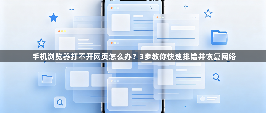 手机浏览器打不开网页怎么办?3步教你快速排错并恢复网络1