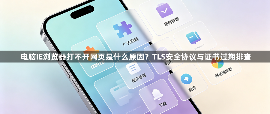 电脑IE浏览器打不开网页是什么原因?TLS安全协议与证书过期排查1