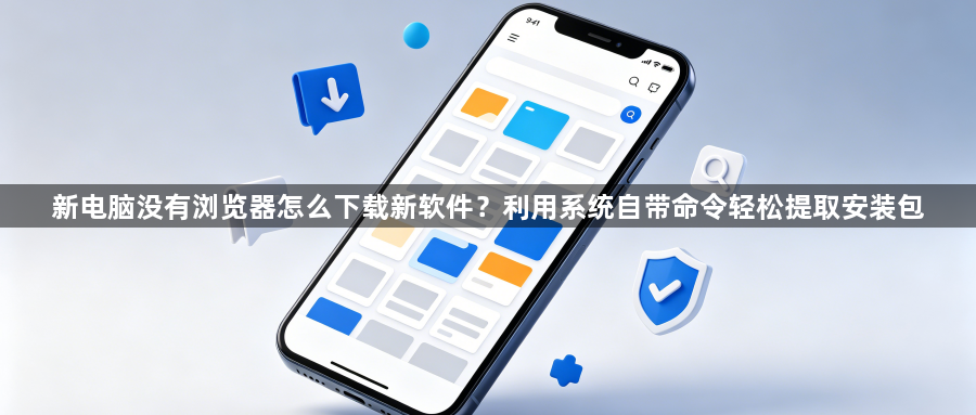新电脑没有浏览器怎么下载新软件?利用系统自带命令轻松提取安装包1